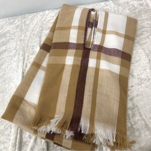 Hobby Lobby Plaid fringe scarf wrap one size